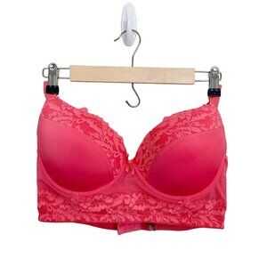 Daisy Fuentes Long Line Bra Push Up Coral Pink 38C